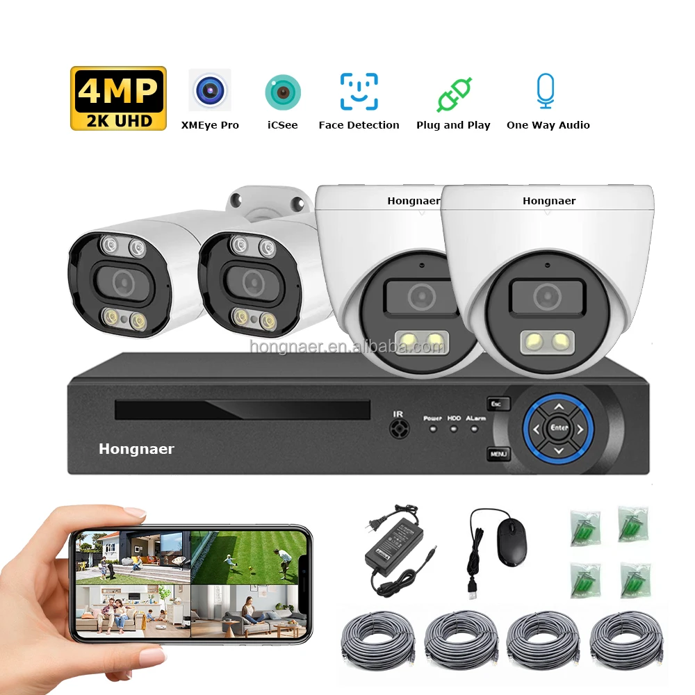 Home Security Video Systems - 2026 2026 Hongnaer 4MP 4 Kanallı