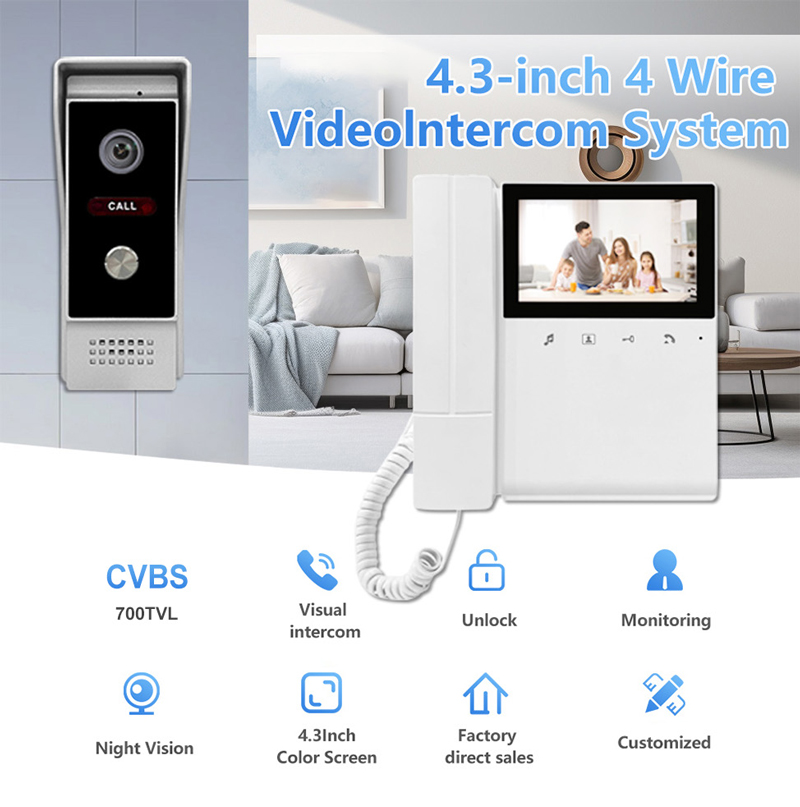 Home Security Uk - 4 telli görüntülü bina interkom kapı