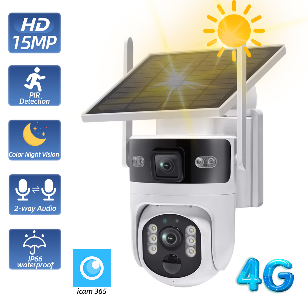 Home Yard Security Cameras - Kablosuz Dış Mekan PTZ Solar Güvenlik