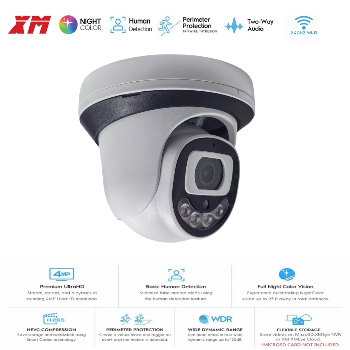 Home Security Video Systems - 4MP WiFi Güvenlik Kamerası İç Mekan