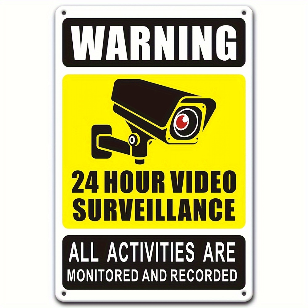 Home Security Cameras - 7/24 Video Gözetim Uyarı Levhası -