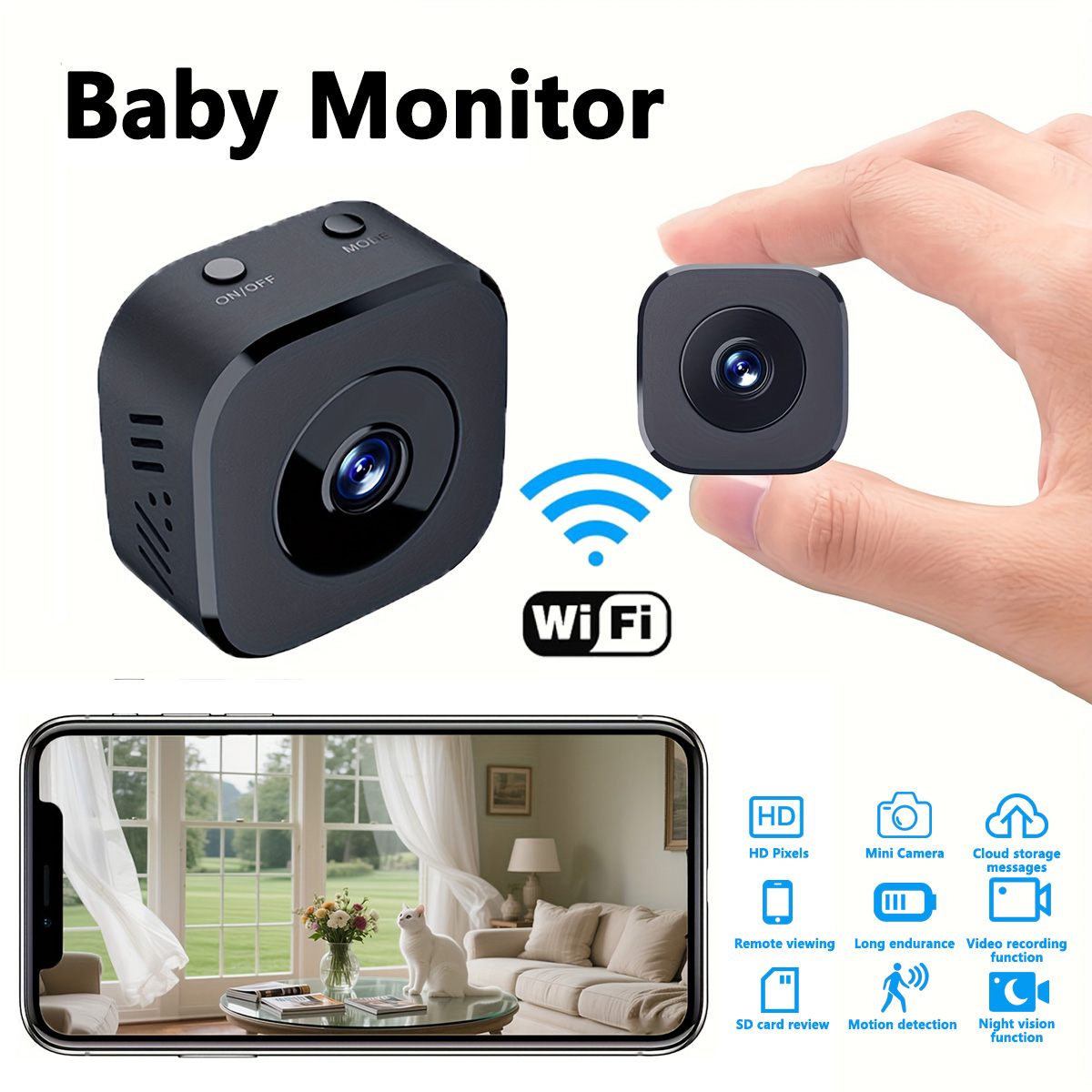 Home Security Cameras - 1080P HD Mini WiFi Kamera Kapalı