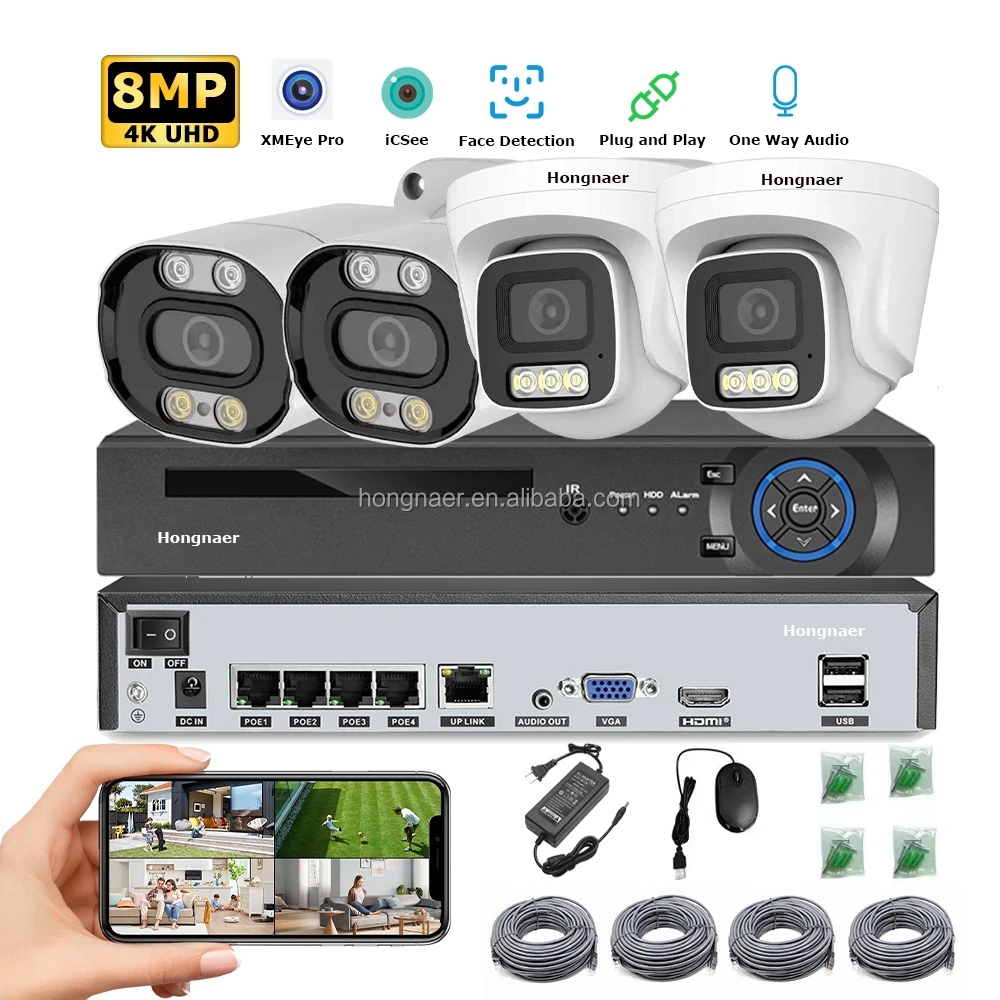 Home Security Kit With Camera - 2026 Hongnae 8MP Tek Yönlü Sesli