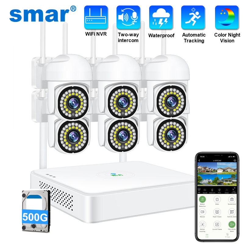 Home Security Outdoor Camera System - Smar 3MP Kablosuz CCTV Güvenlik Kamera