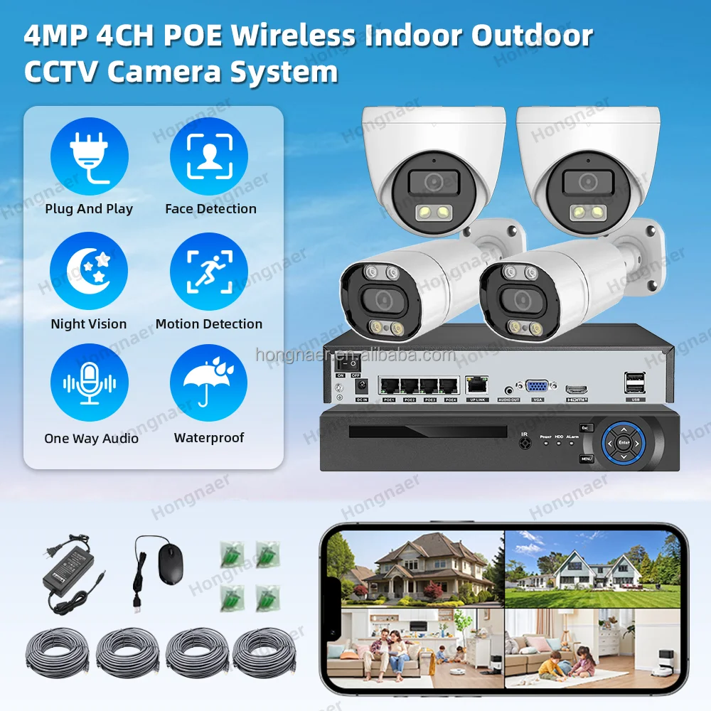 2026 2026 Hongnaer 4MP 4 Kanal - Home Security Video Systems incelemesi ve fiyatı