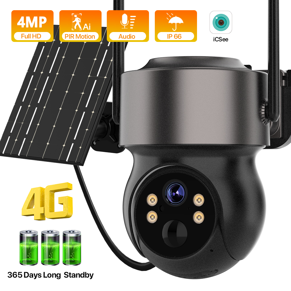 4MP 4G SIM Güneş Enerjili Pil  - Home Security Outdoor Camera System incelemesi ve fiyatı