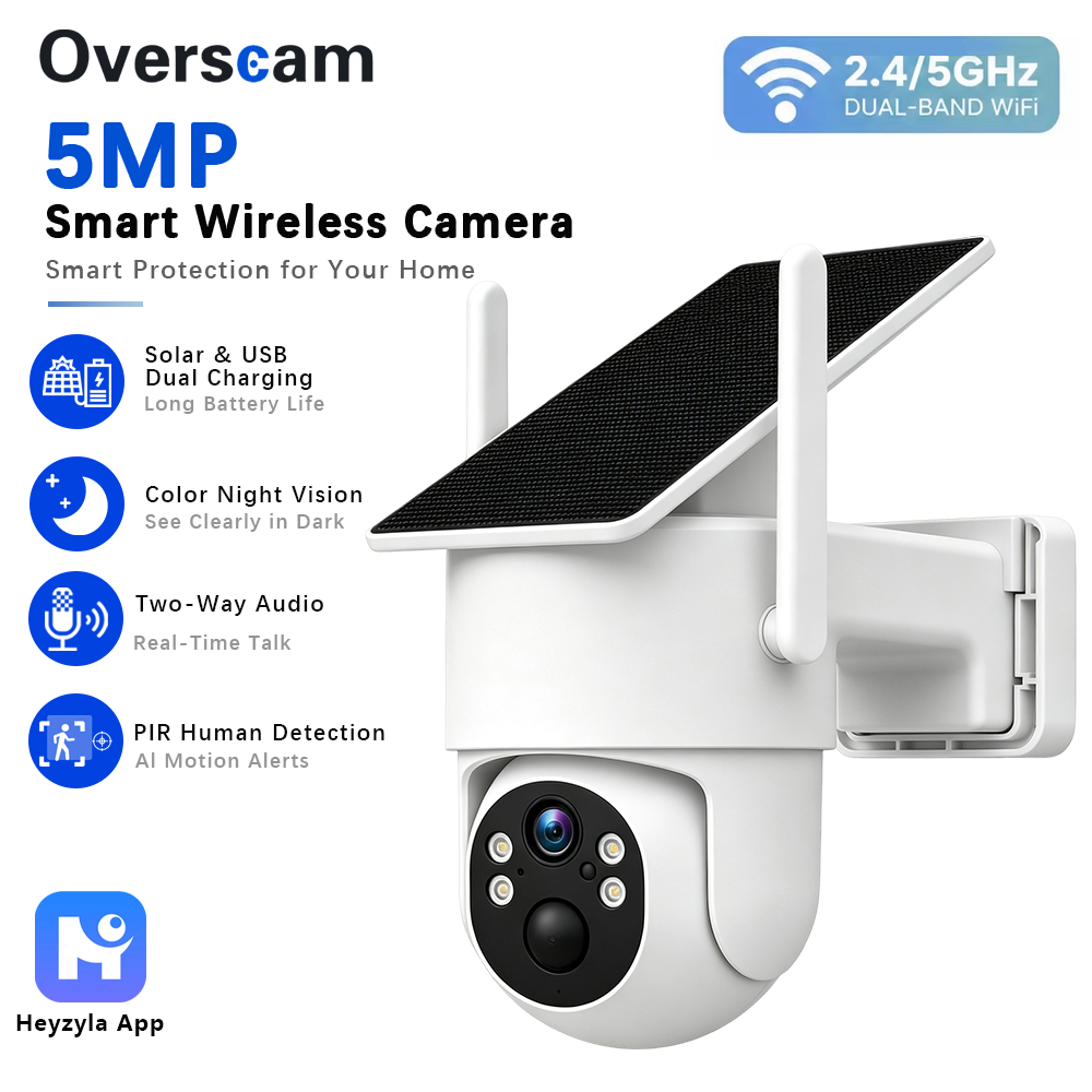 5MP Güneş Enerjili PTZ Kamera, - Home Security Outdoor Camera System incelemesi ve fiyatı