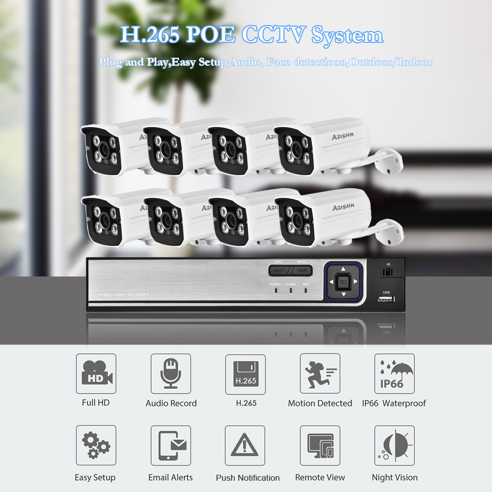 H.265 HD 5MP POE NVR kiti soka - Home Security Video Recording Systems incelemesi ve fiyatı