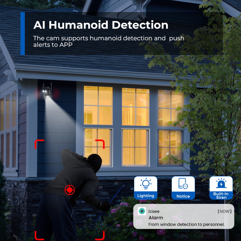 Dış Mekan 8MP 4K WiFi PTZ Güve - Home Yard Security Cameras incelemesi ve fiyatı