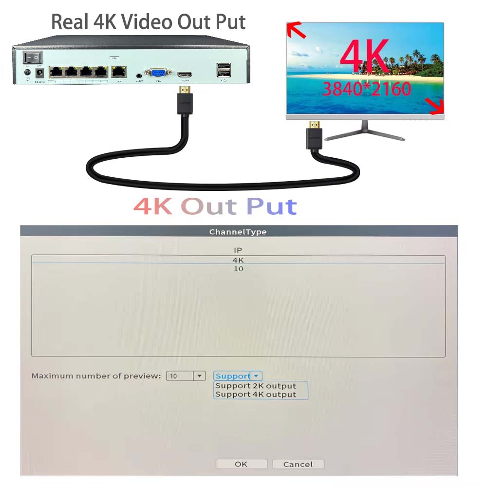 4K 10CH NVR 4/8Port POE 8MP 5M - Home Security Cameras incelemesi ve fiyatı