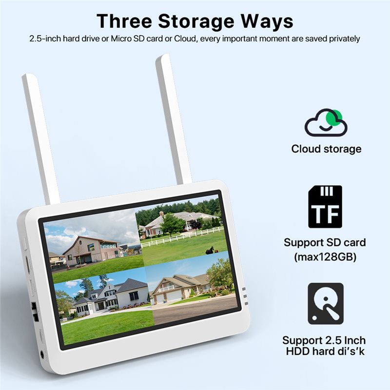 B44C Kablosuz 8CH 7 İnç LCD Mo - Home Security Video Recording Systems incelemesi ve fiyatı