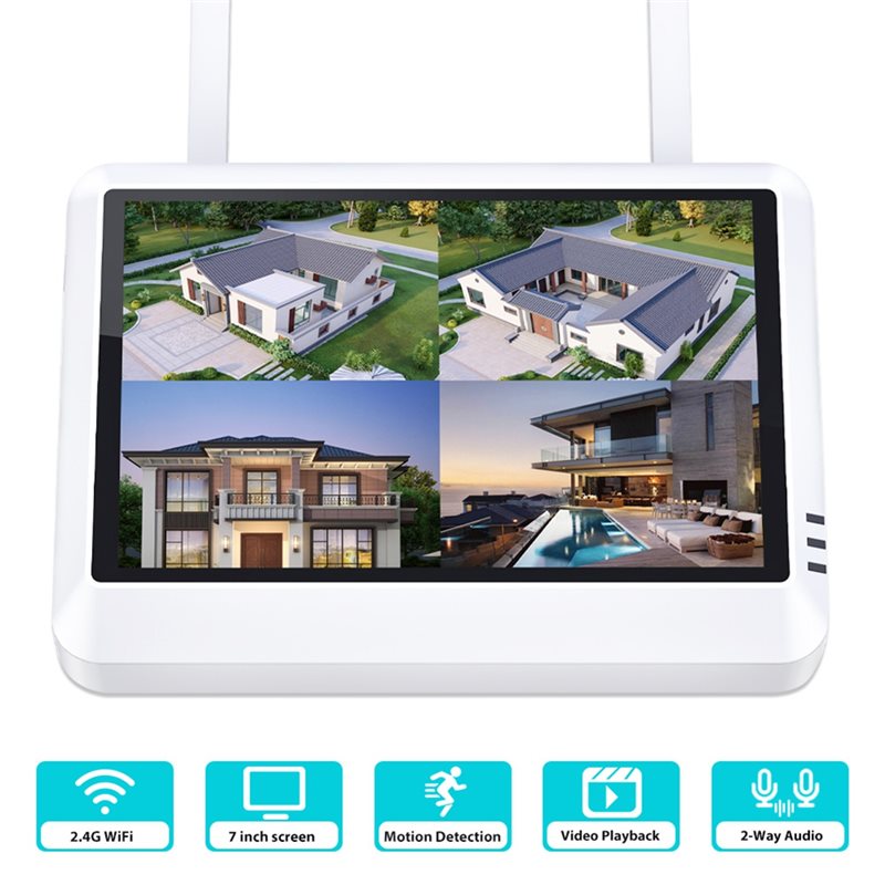 B44C Kablosuz 8CH 7 İnç LCD Mo - Home Security Video Recording Systems incelemesi ve fiyatı