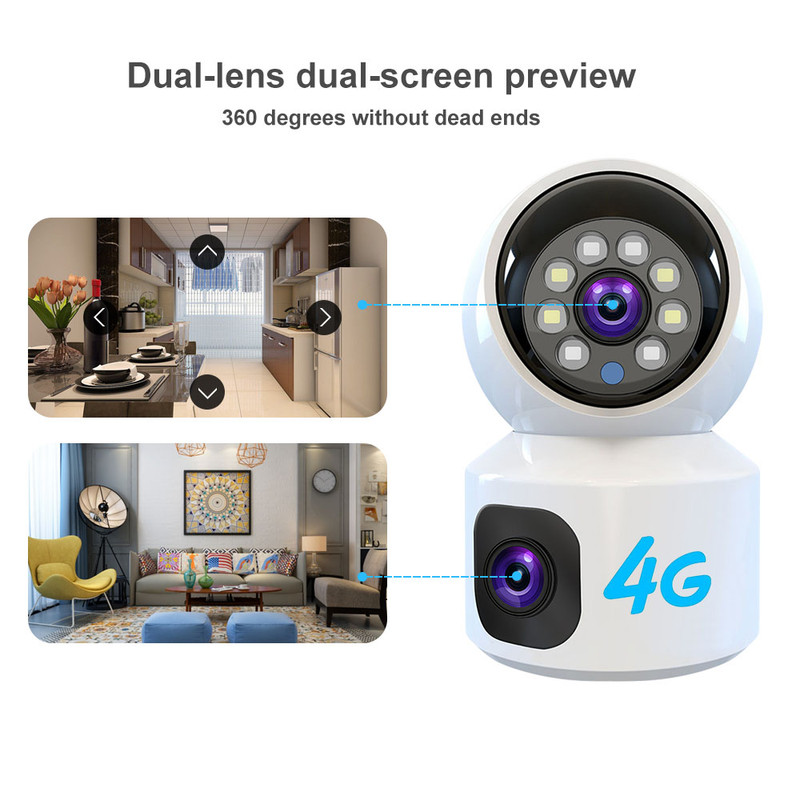 Çift Lensli 6MP HD WiFi 4G PTZ - Home Security Robot incelemesi ve fiyatı